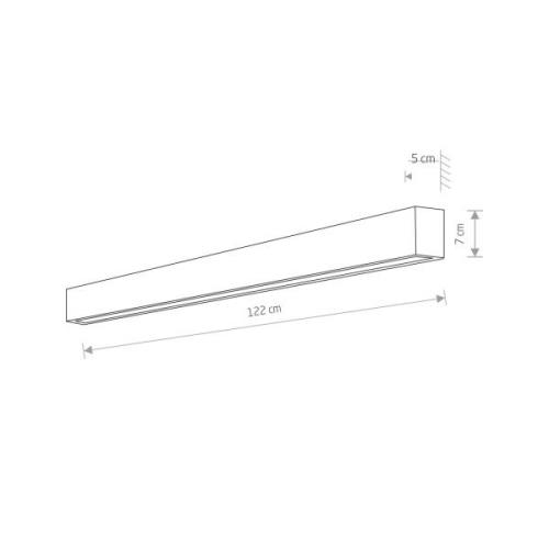 Nowodvorski Lighting Straight L vägglampa, 122 cm, grafit