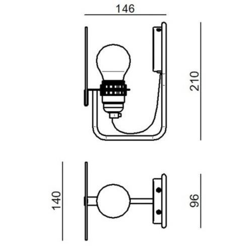 Stilnovo Bugia LED-vägglampa, 1 lampa, svart