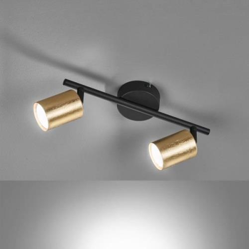 FISCHER & HONSEL LED-takspotlight Vano bladguld, 2 lampor