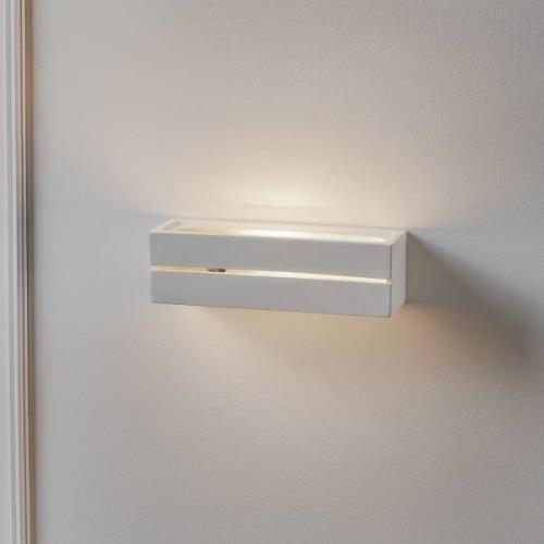 SOLLUX LIGHTING Vägglampa Keramik Top, vit, 32 x 9 cm