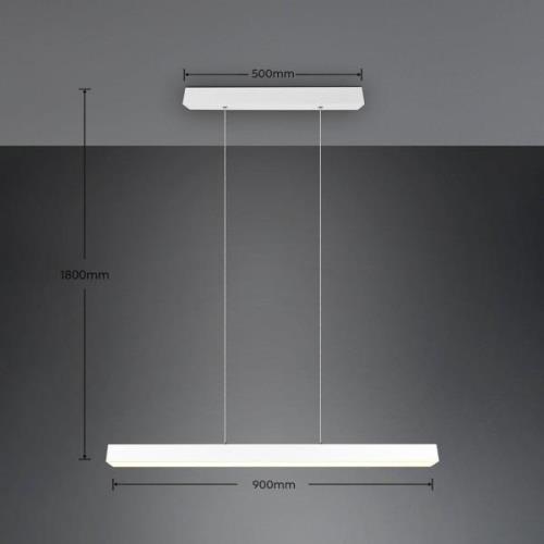 Trio Lighting LED-pendellampa Paros DUOline, balk, vit matt