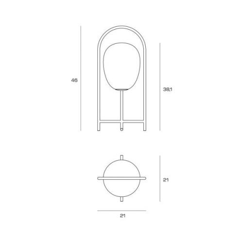 miloox by Sforzin Bordslampa drop, mjölkglasskärm, stativ svart