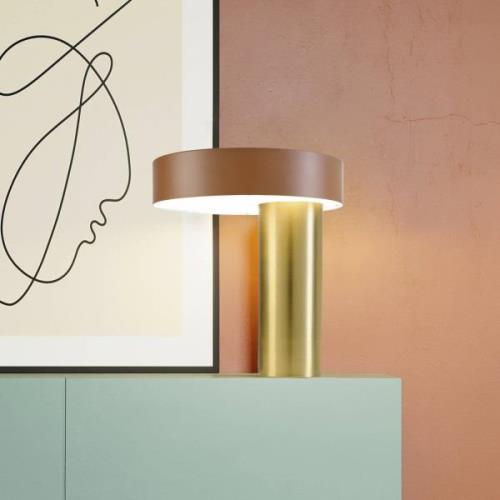 miloox by Sforzin Bordslampa Amanita, rostbrun/guld borstad