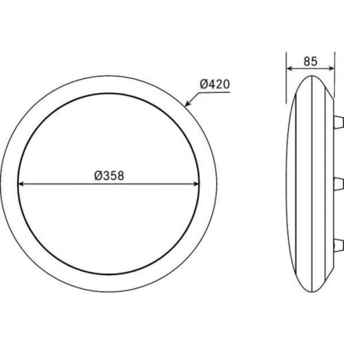 BRUMBERG Gavan LED-taklampa, IP65, vit Ø42cm