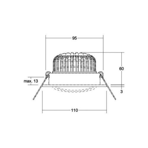 BRUMBERG Kerby-R LED-inbyggnadsspot, 3 000 K, alu