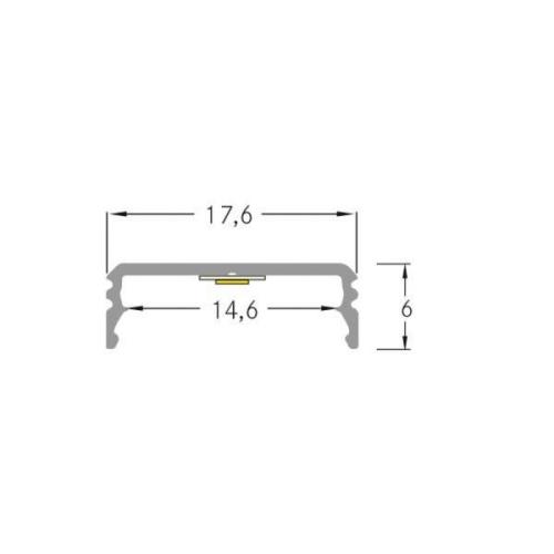 BRUMBERG One LED utanpåliggande profil, aluminium, plan, 1 meter