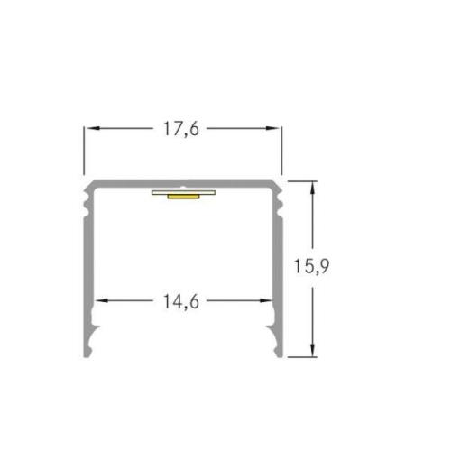 BRUMBERG One LED utanpåliggande profil, aluminium, hög, 3 meter