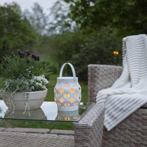 STAR TRADING LED-lykta Flame Lantern, vit, höjd 16 cm