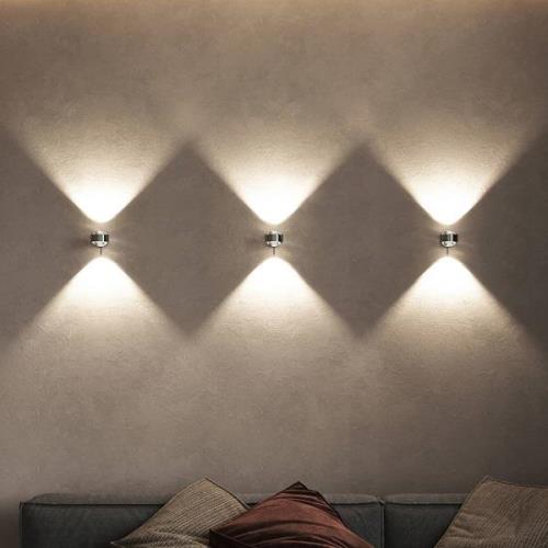 Top Light Puk Mini Wall+ LED, klara linser, krom