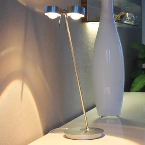 Top Light 2 lampor bordslampa PUK TABLE, matt krom