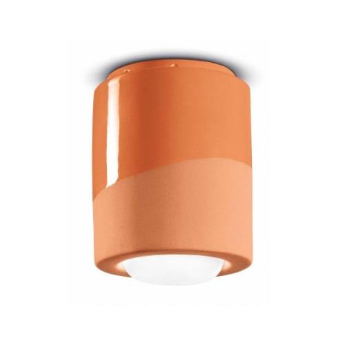 Ferroluce Taklampa PI, cylindrisk, Ø 12,5 cm orange