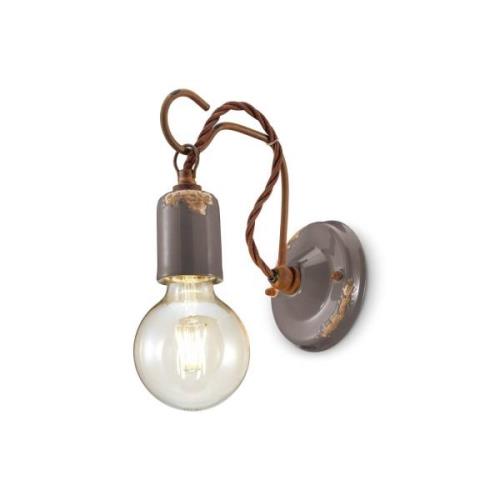 Ferroluce C665 vägglampa i vintagestil, grå