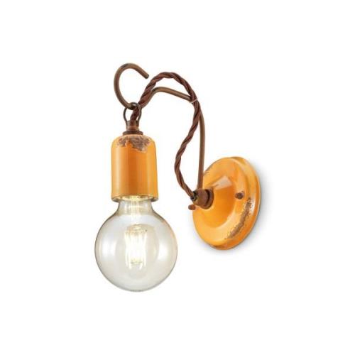 Ferroluce C665 vägglampa i vintagestil, gul