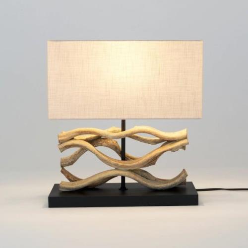 Holländer Panarea bordslampa, träfärgad/beige, höjd 42 cm, trä