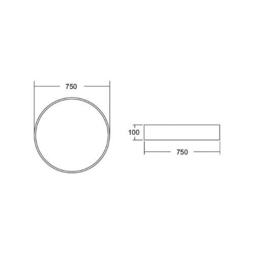 BRUMBERG Biro Circle, Ø 75 cm, DALI dimbar, vit, 3 000 K