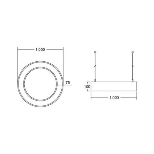 BRUMBERG Biro Circle Ring direkt på/av 100cm svart 3000 K