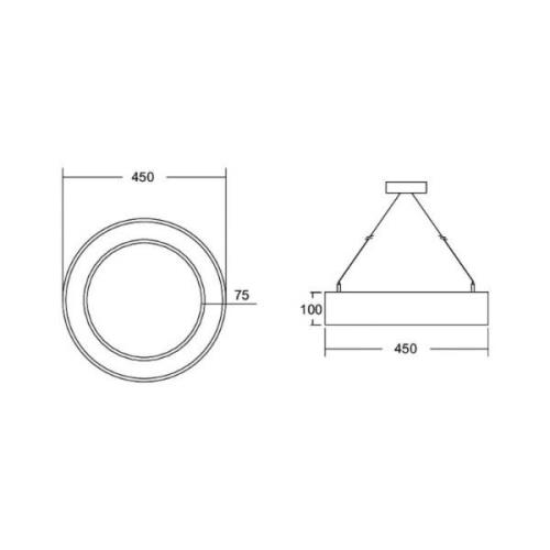 BRUMBERG Biro Circle Ring10 Ø 45 cm upp/ned CA silver 3000 K