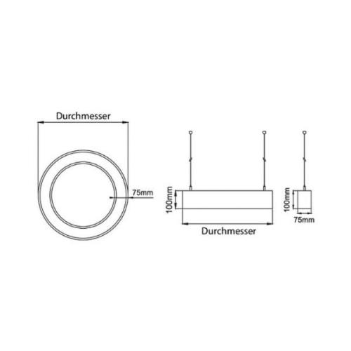 BRUMBERG Biro Circle Ring10 direkt 45cm på/av silver 3000 K