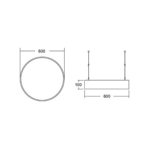 BRUMBERG Biro Circle direkt Ø 60 cm, on/off, vit, 4000 K