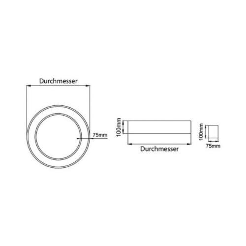 BRUMBERG Biro Circle Ring Tak 25W Ø60cm tänd/släck svart 840