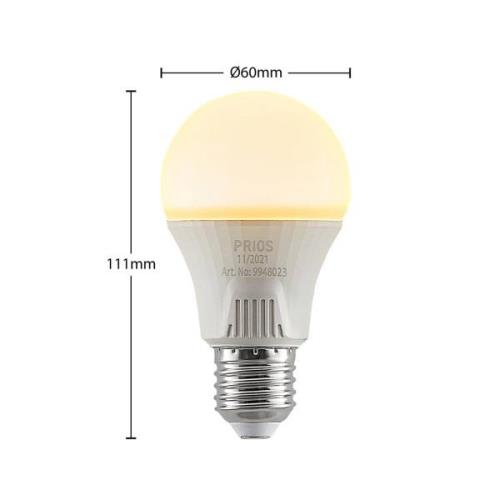 PRIOS LED-lampa E27 A60 11W vit 2 700K 10-pack