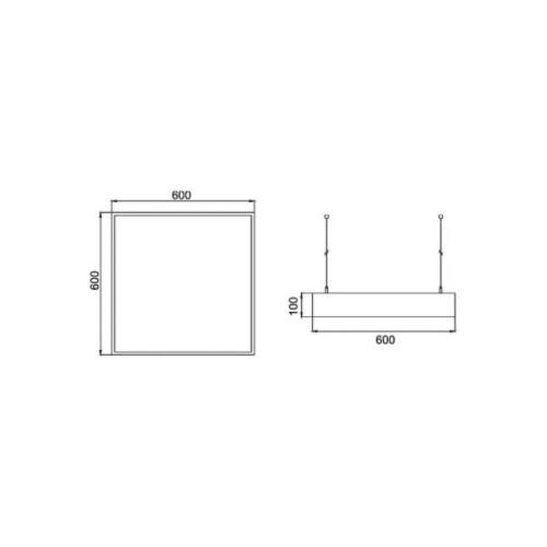 BRUMBERG LED-pendellampa Biro Square tänd/släck, svart, 4000K