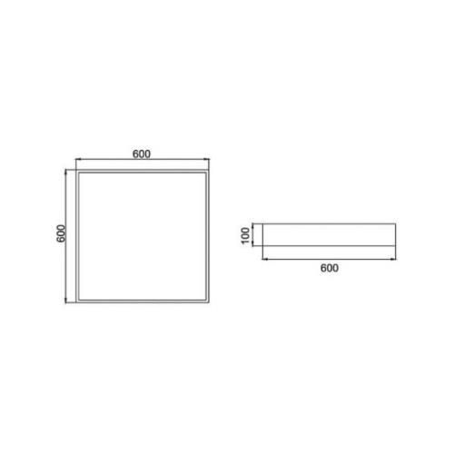 BRUMBERG Biro Square, 60x60cm, DALI dimbar, silver, 4 000 K