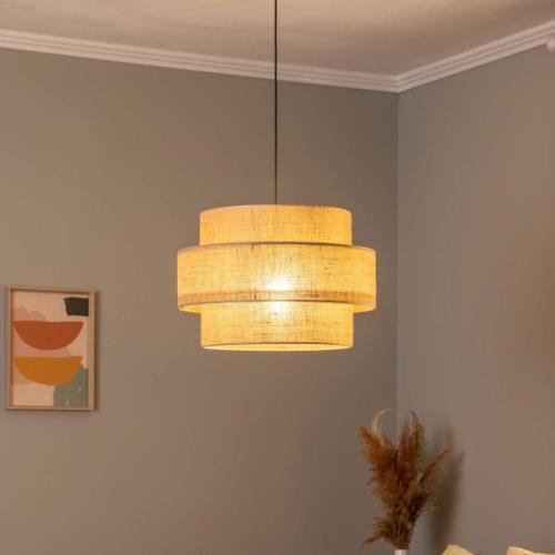 TK Lighting Calisto pendellampa, jute, naturbrun, enkel belysning, Ø 5...