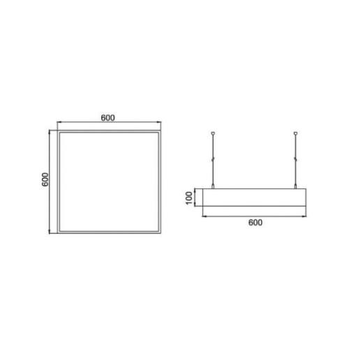 BRUMBERG LED-pendellampa Biro Square tänd/släck, svart, 3000K