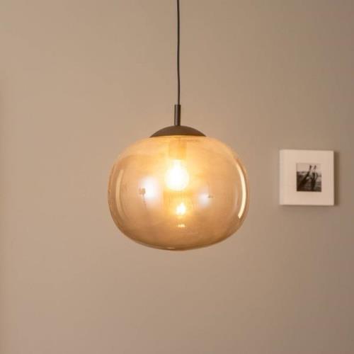 TK Lighting Vibe pendellampa, grafitgrått-transparent glas, Ø 35 cm