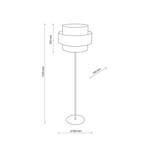 TK Lighting Calisto golvlampa, jute, cylinder, naturbrun, höjd 155 cm