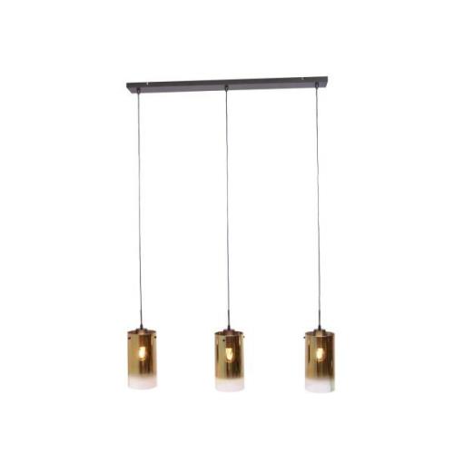 Freelight Ventotto hängande lampa, svart/guld, längd 105 cm, 3-ljus gl...