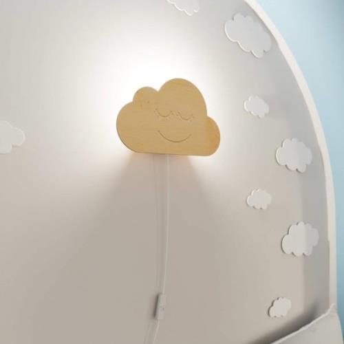 EMIBIG LIGHTING Cloud vägglampa, tillverkad av trä, med stickpropp och...