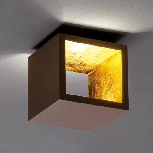 ICONE Cubò - LED-taklampa, 10 W, brun/guld