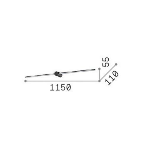 Ideallux Ideal Lux badrumsvägglampa Filo vit, bredd 115 cm, metall