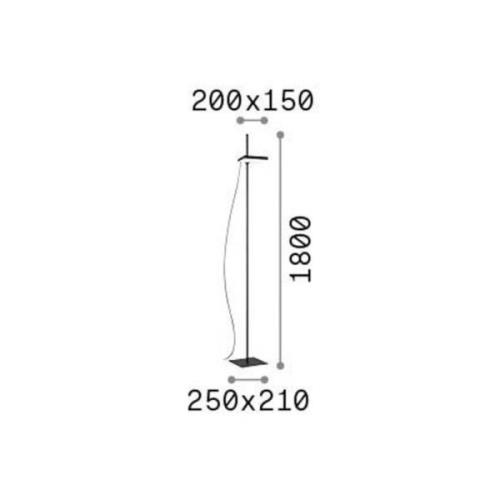 Ideallux Ideal Lux LED-golvlampa Lift, svart, metall, höjd 180 cm