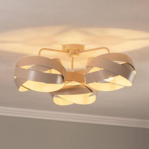 Euluna taklampa Tornado, beige, 3-ljus