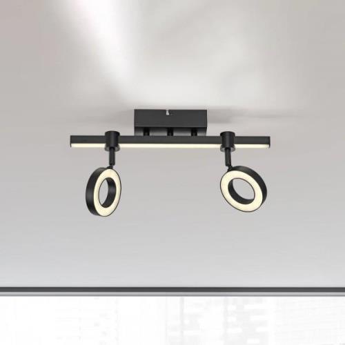 JUST LIGHT. LED taklampa LOLAsmart Bileda, 2 lampor, svart