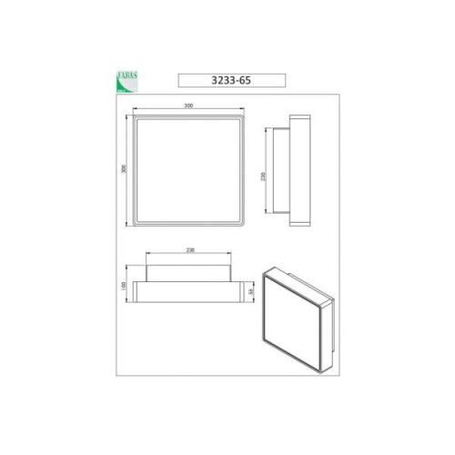 Fabas Luce Oban vägglampa, 30 cm x 30 cm, 2 x E27, vit, IP65