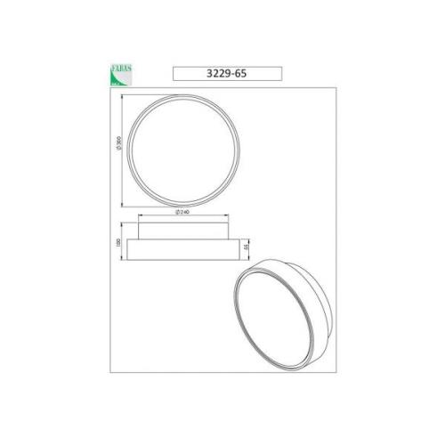 Fabas Luce Hatton vägglampa, Ø 30 cm, 2 x E27, vit, IP65