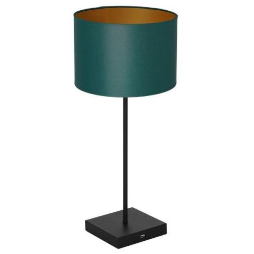 Euluna Bordslampa Table svart, cylinder grön guld