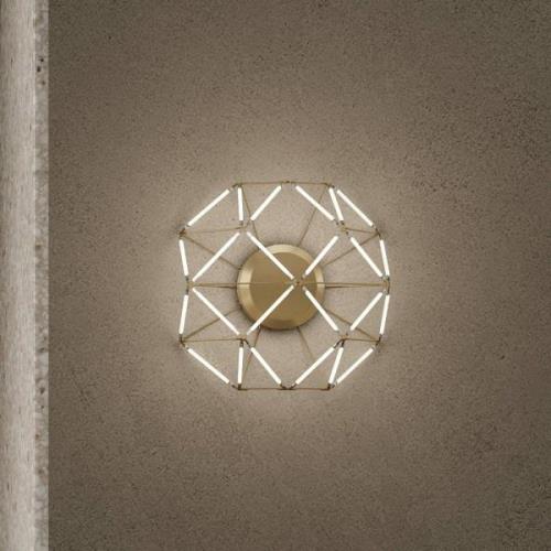 URBAN by Sforzin Euclide LED-vägglampa, guldfärgad, metall, 37,5 cm br...