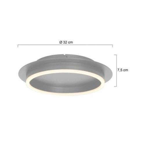 Steinhauer Ringlux taklampa LED, stålfärgad, Ø 32 cm, metall