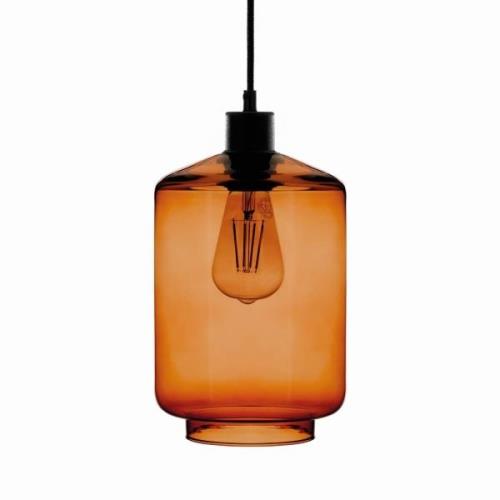 Solbika Lighting Pendellampa med glasskärm bärnsten Ø 17cm