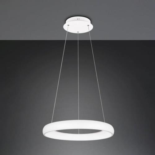 Trio Lighting Hänglampa Cardona, Ø 62 cm, vit, CCT, metall