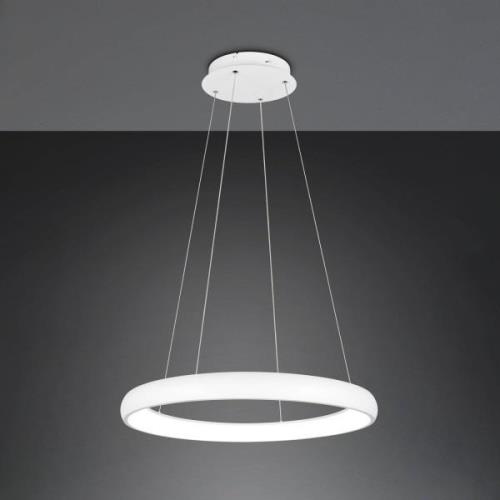 Trio Lighting Hänglampa Cardona, Ø 75 cm, vit, CCT, metall