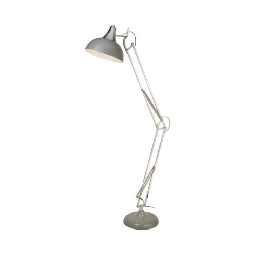 Searchlight Golvlampa Goliath, grå, metall, E27, 170 cm, justerbar