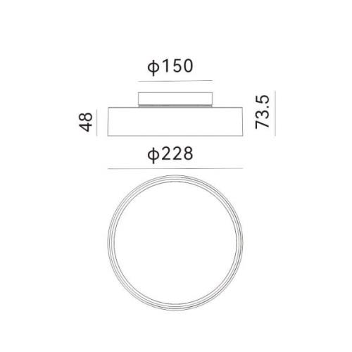 Molto Luce utomhustaklampa Nona, Ø 22,8 cm, antracit