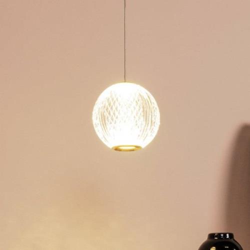 Lucide Cintra hänglampa LED, Ø 14 cm, transparent/guld, akryl