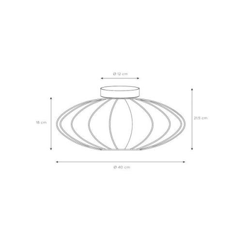 Lucide Corina taklampa, svart, Ø 40 cm, E27